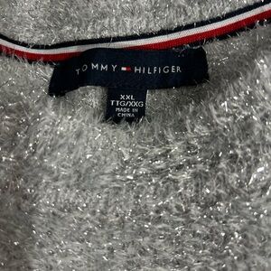 Tommy Hilfiger Silver Fuzzy Sweater